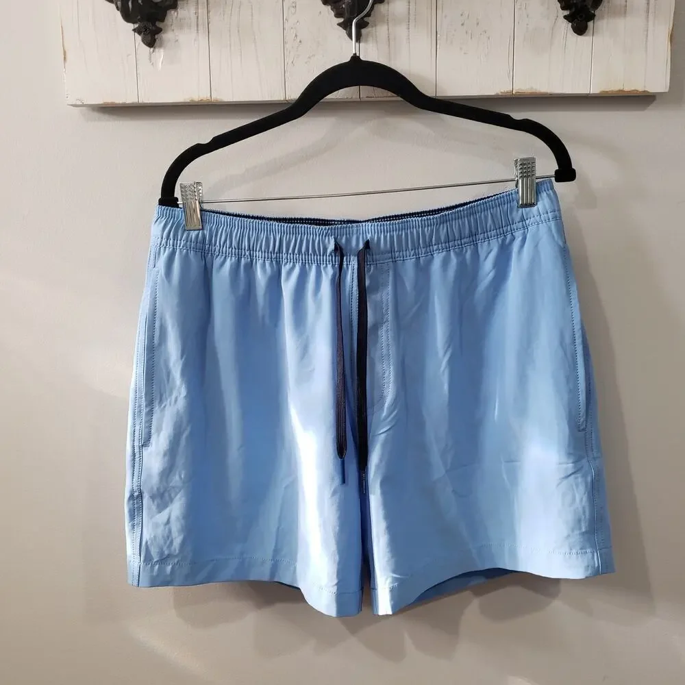 Southern Tide Swim Trunks Men's Medium Light Blue Lined Swim Shorts EUC